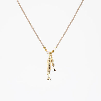 Iridescent Sardine and Pearl Necklace- Altiplano