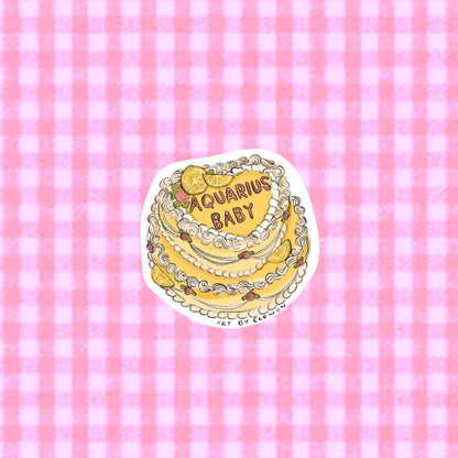Zodiac Cake Stickers - Individual Sticker : Aquarius
