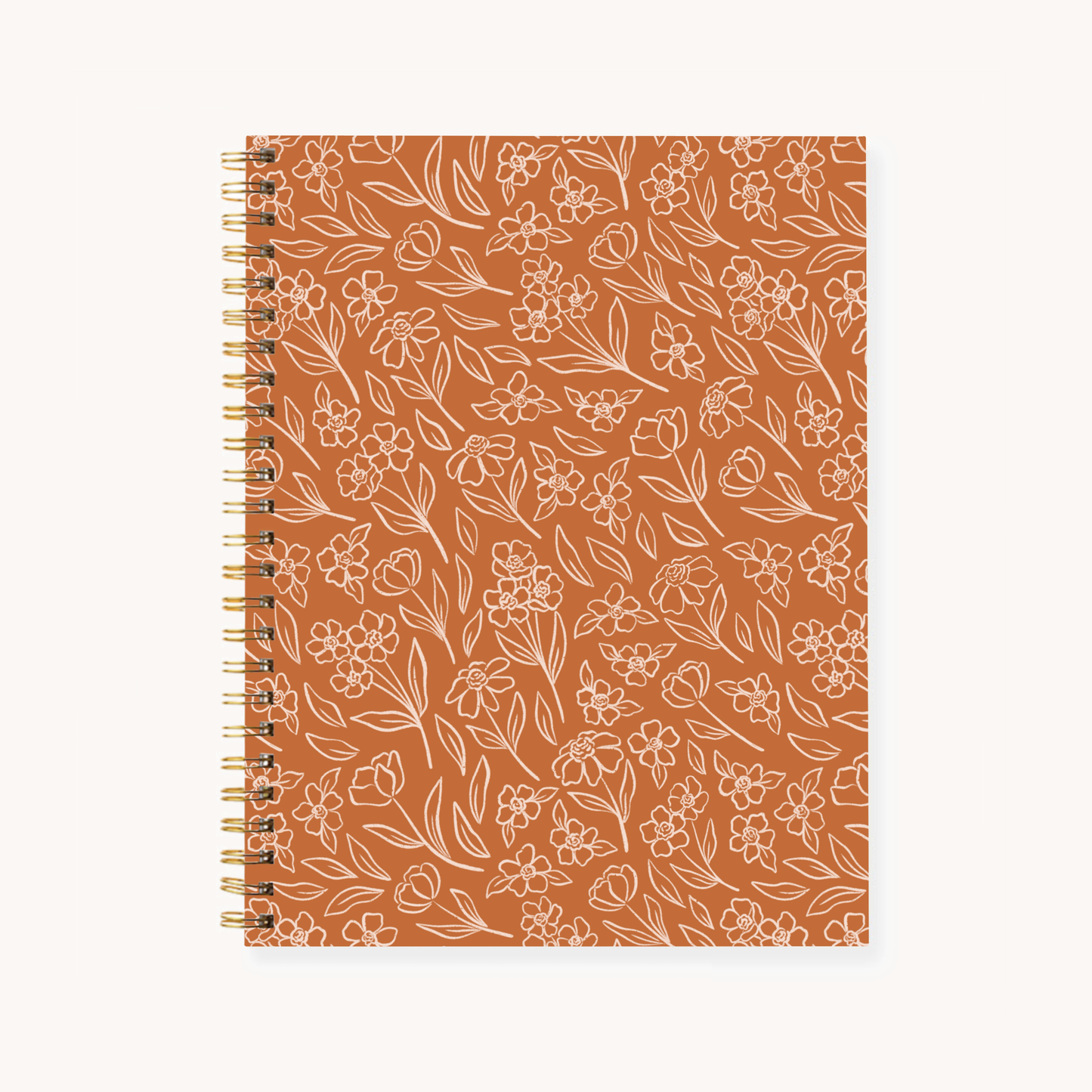 Floral 7x9 Hardcover Spiral Notebook
