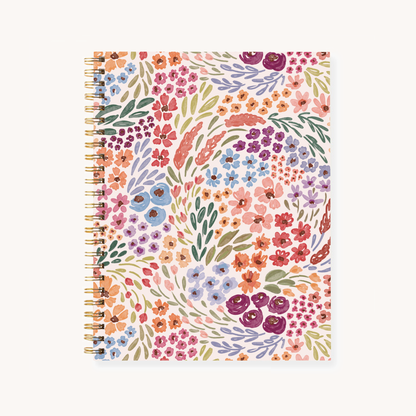Floral 7x9 Hardcover Spiral Notebook