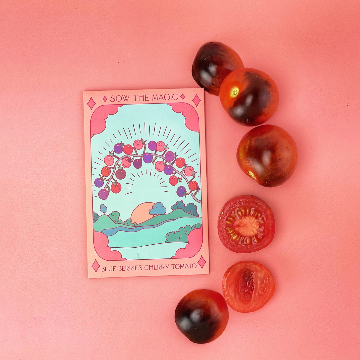 Blueberries Cherry Tomato Tarot Garden + Gift Seed Packet- Sow the Magic