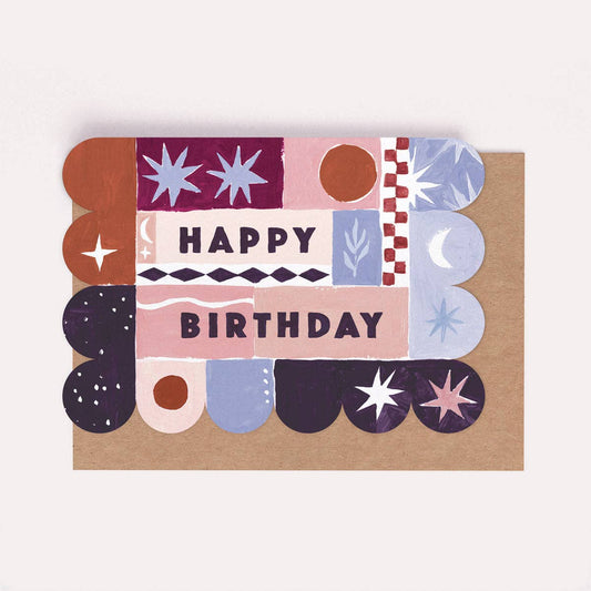 Abstract Scalloped Birthday Card | Sister Paper Co.