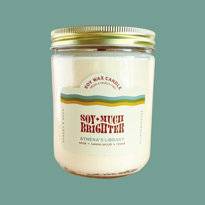 Athena's Library // Soy Wax Non-toxic Candle: 8 oz.