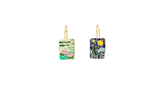 Impressionists Enamel Earrings