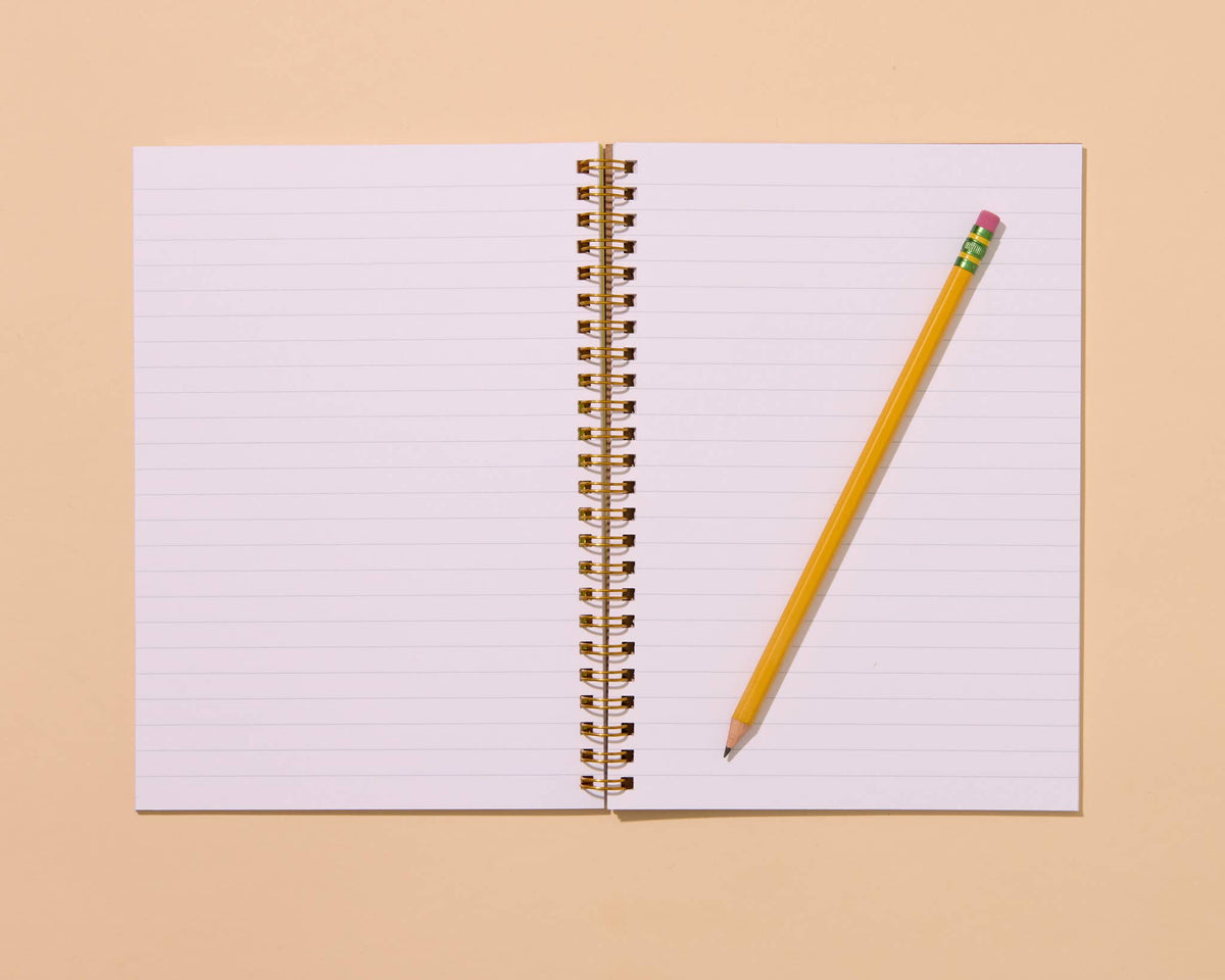 Letterpress A5 Spiral Notebook (Lined)—Seashells