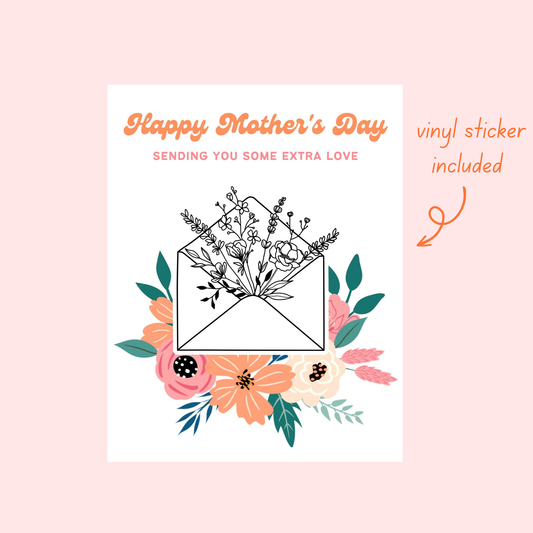 Little Viper Co - Happy Mother’s Day - Sending Love - Sticker Card - Blank