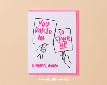 Letterpress Mother's Day Card—Stand Up (Protest, Politics)