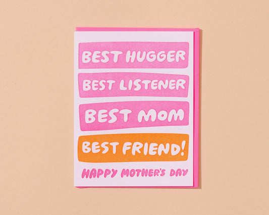 Best Hugger/Listener/Mom/Friend - Mother's Day Card from Kids