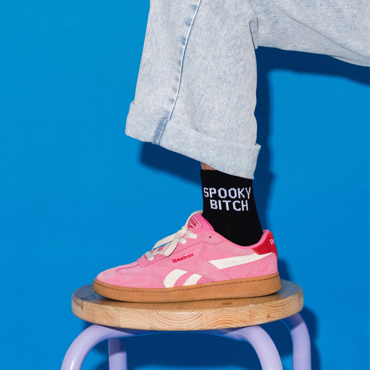 Spooky Bitch Quarter Crew Socks- Larissa Loden