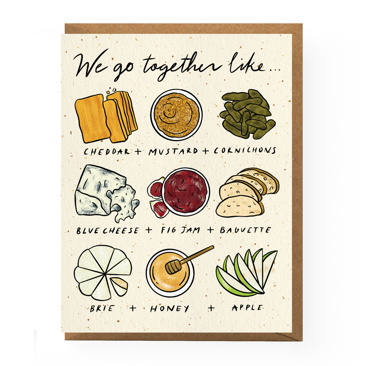 Cheese Pairing Love Card- Boss Dotty Paper Co -