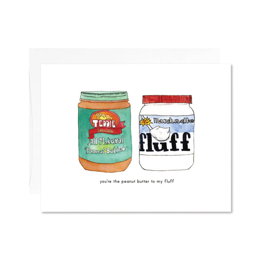Sarah Wormann Art - Fluffernutter Card - "You're the Peanut Butter to My Fluff"