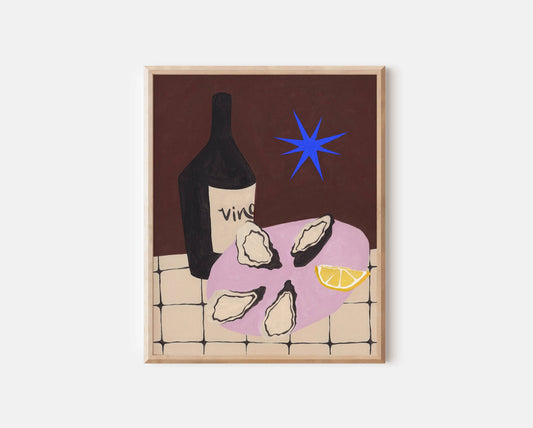 Wine and Oysters Print- Jen Wang Studios