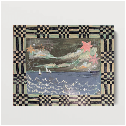 Moody Coastal sailboat painting