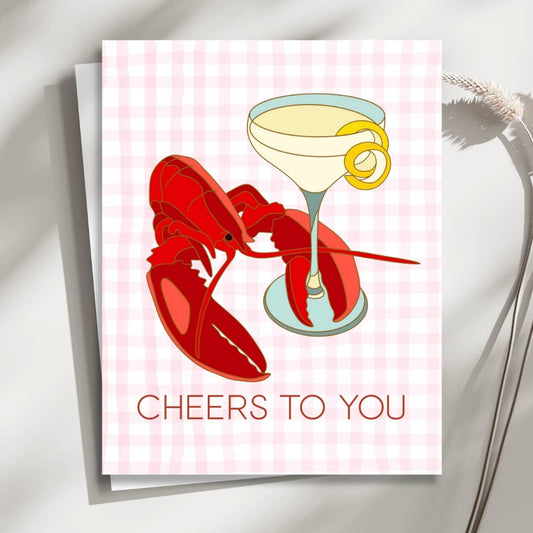 Cheers to You Lobster - New England Greeting Card