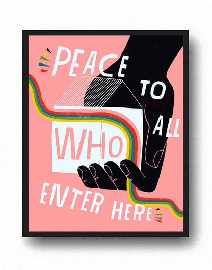 Lisa Congdon Art & Illustration - Peace To All Who Enter Here - Art Print: 8.5" x 11"