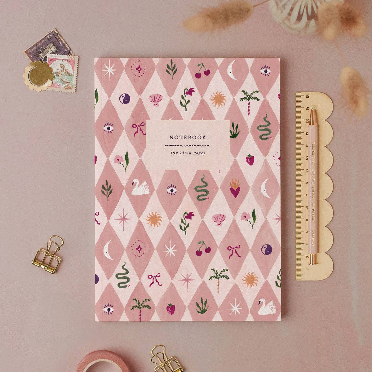 Blush Harlequin Notebook | Sister Paper Co.