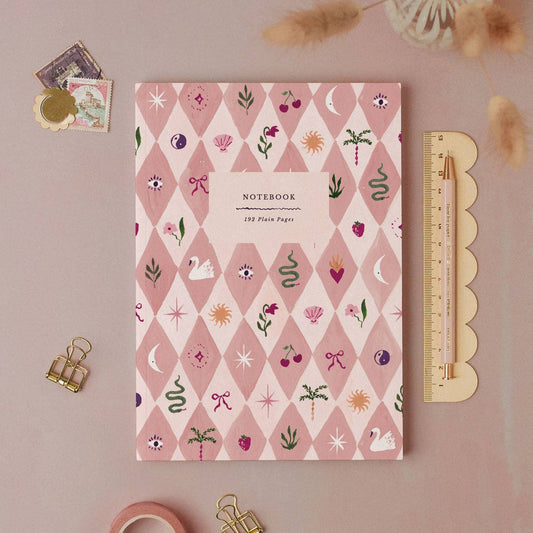 Blush Harlequin Notebook | Sister Paper Co.