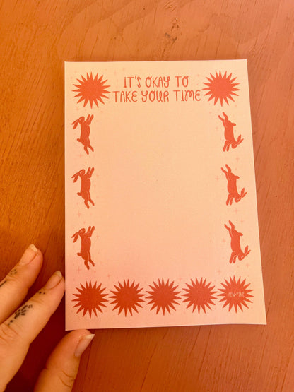 Take Your Time Notepad- Pen+Pine