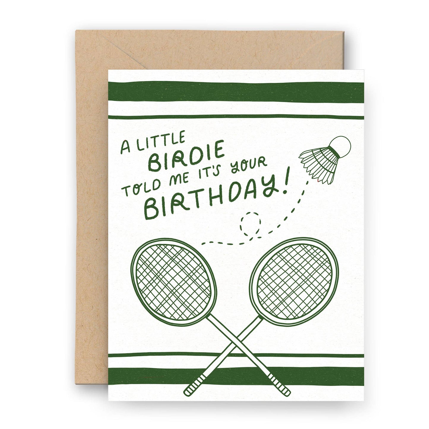 Badminton Letterpress Birthday Card