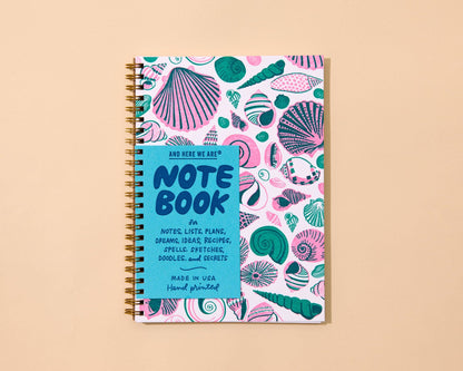 Letterpress A5 Spiral Notebook (Lined)—Seashells