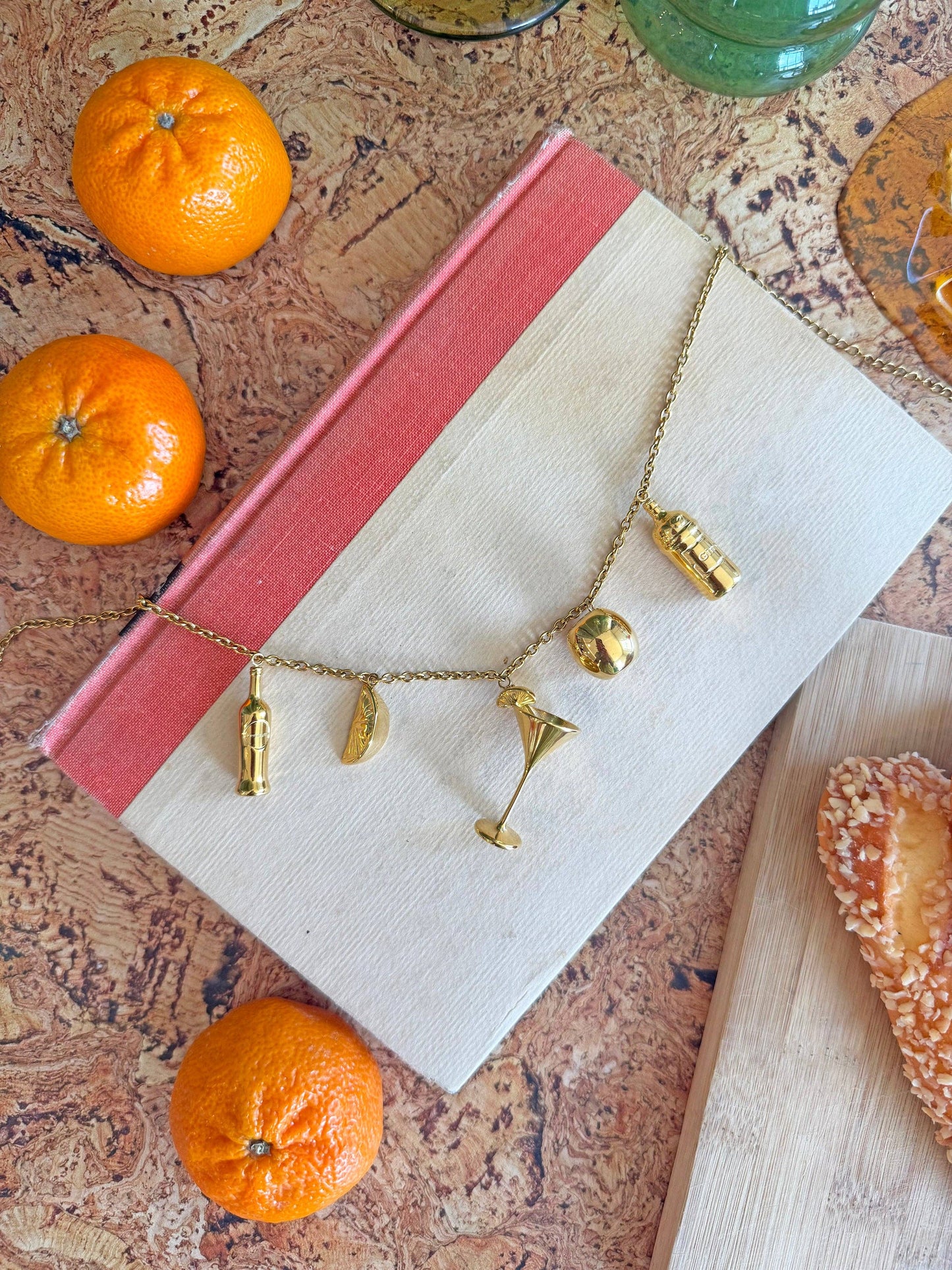 Martini Charm Necklace- Gold
