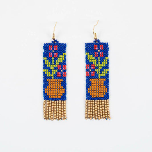 Flower Pot Fringe Earrings- Altiplano