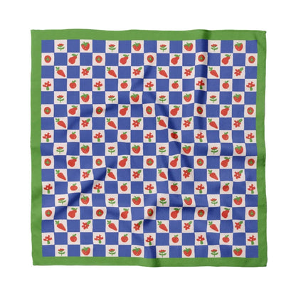 Blue Checkers Cotton Bandana