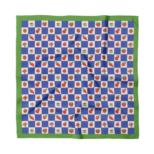 Blue Checkers Cotton Bandana