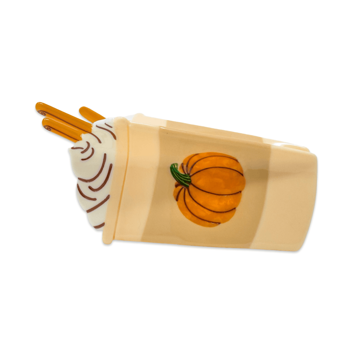 Large Pumpkin Spice Latte Hair Claw Clip- Jenny Lemons
