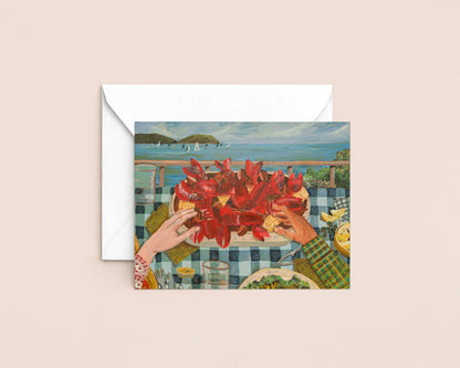 New England Lobster Art Notecard
