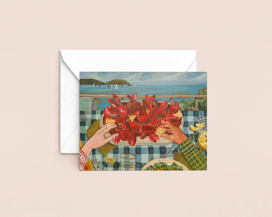 New England Lobster Art Notecard