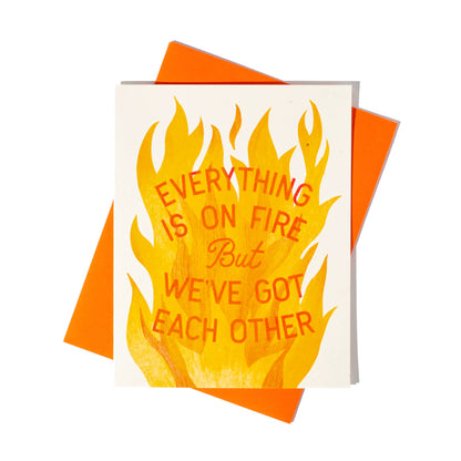 Everything Is On Fire - Risograph Greeting Card