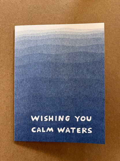 Wishing you calm waters - Risograph Greeting Card