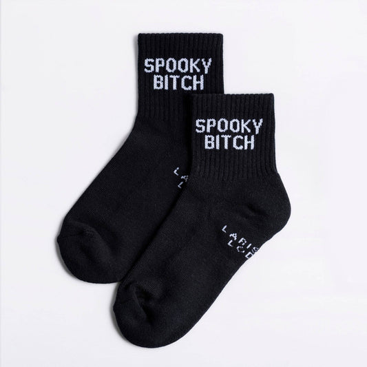 Spooky Bitch Quarter Crew Socks- Larissa Loden