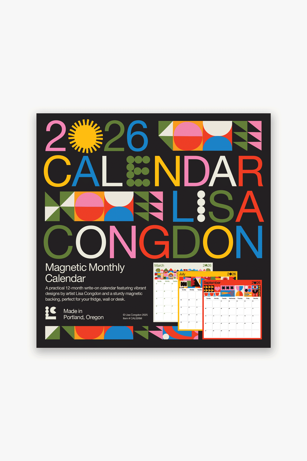 2026 Magnetic Calendar by Lisa Congdon