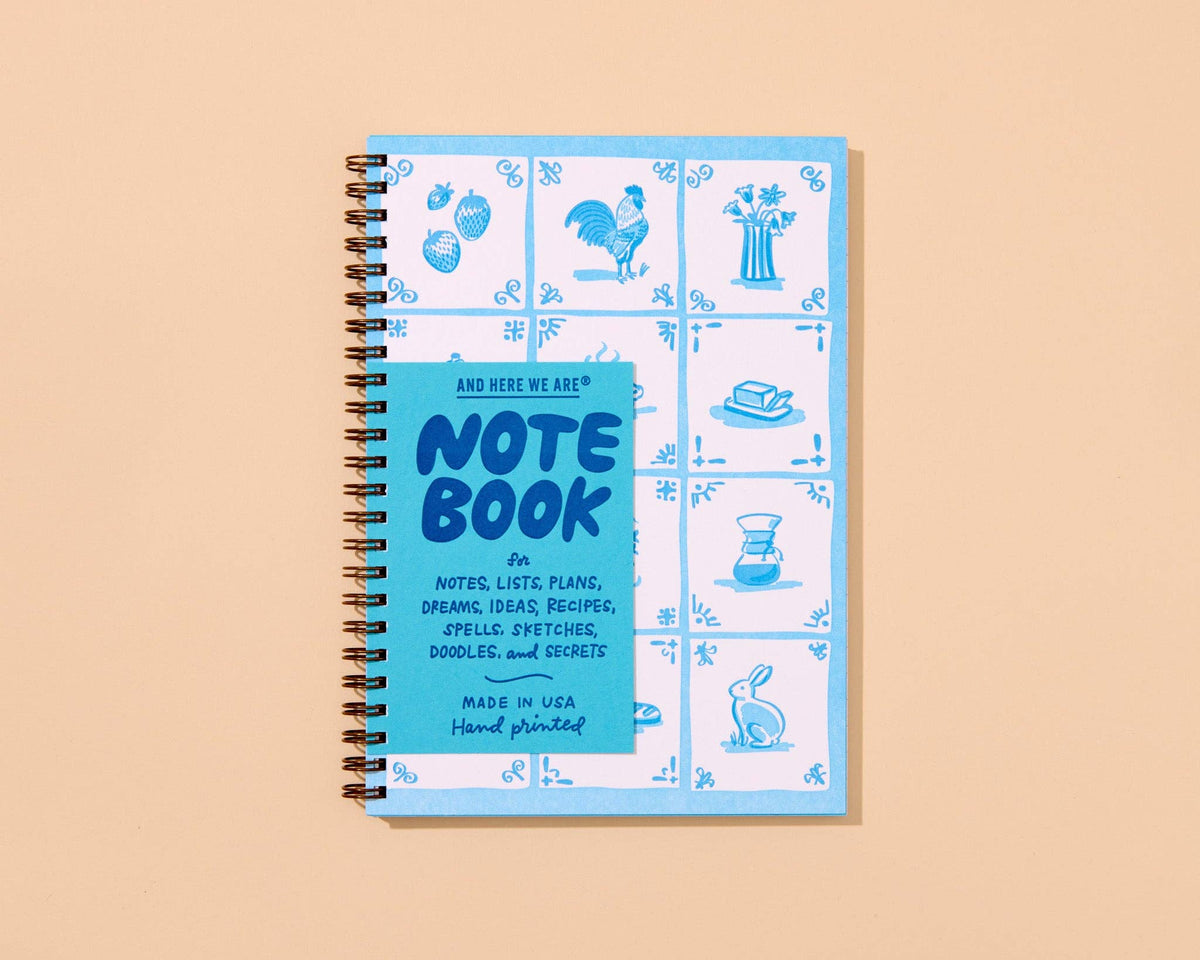 Spiral Notebook (Lined)—Delft Tile