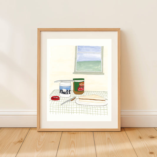 Fluffernutter Tablescape Art Print| Gouache and Ink: 8"x10"