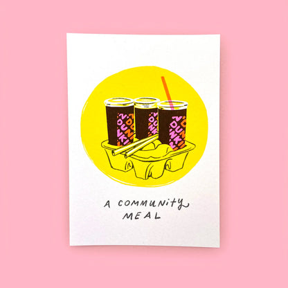 Community Meal Dunkin' Print- Julia Emiliani