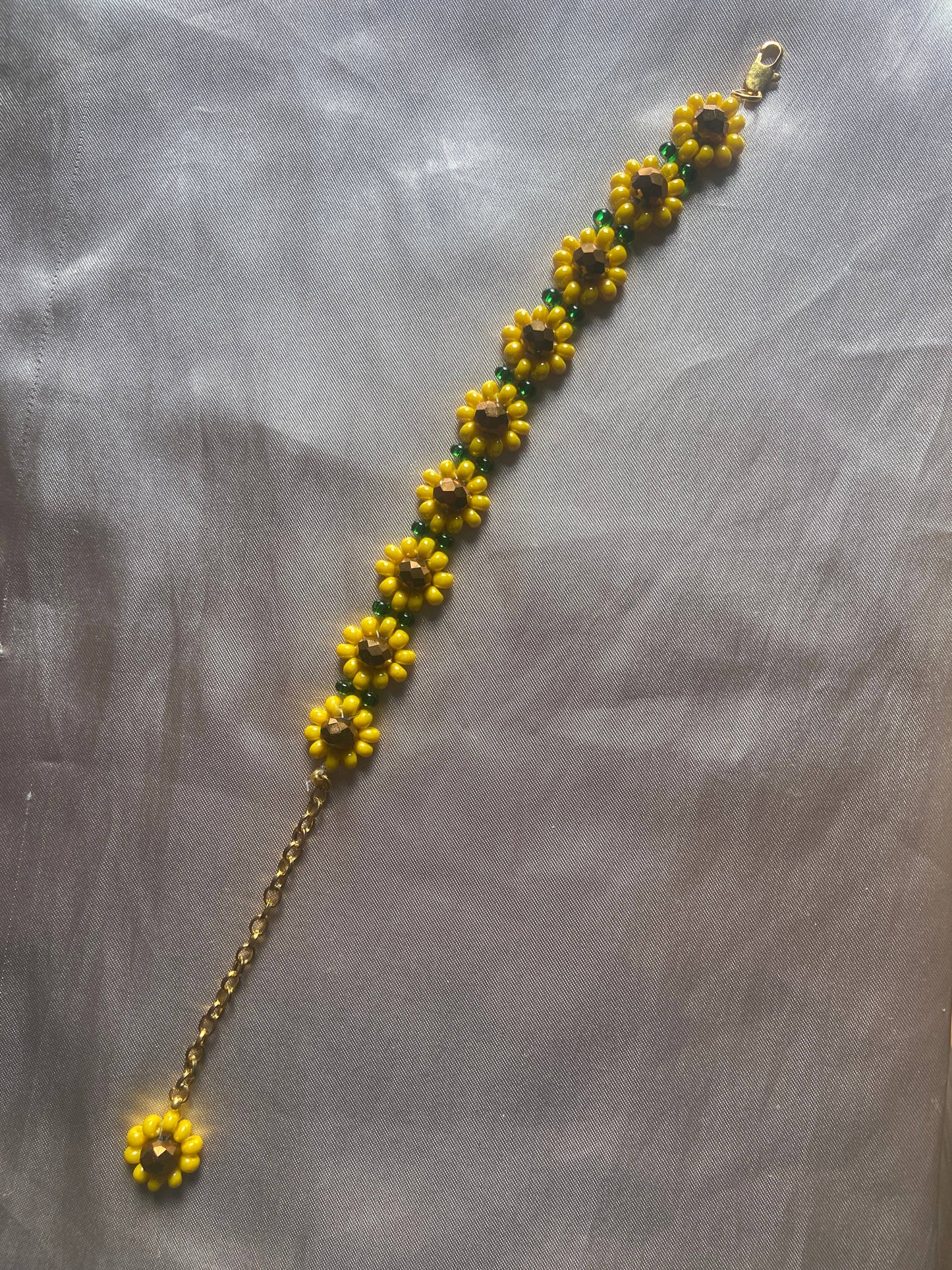 Daisy Chain Flower Bracelet Yellow Sunflowers