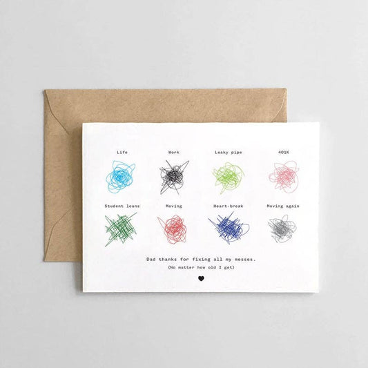 Spaghetti & Meatballs - Dad Thank You for Fixing All My Messes Card