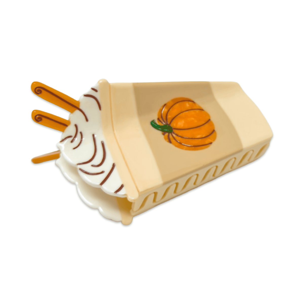 Large Pumpkin Spice Latte Hair Claw Clip- Jenny Lemons