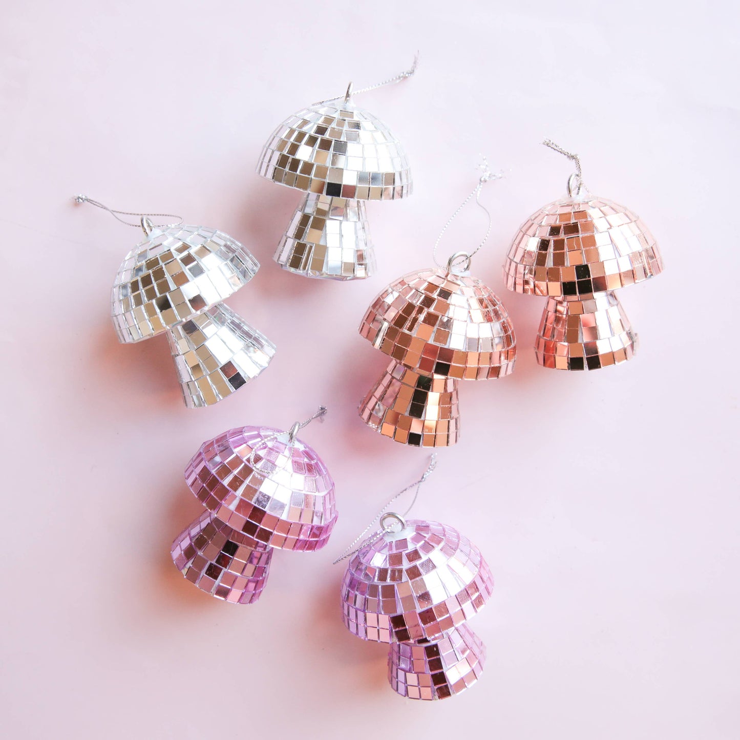 Sunshine Studios - Disco Mushroom Ornament | Pink