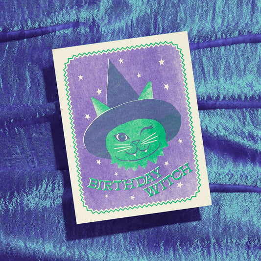 Birthday Witch - Risograph Card