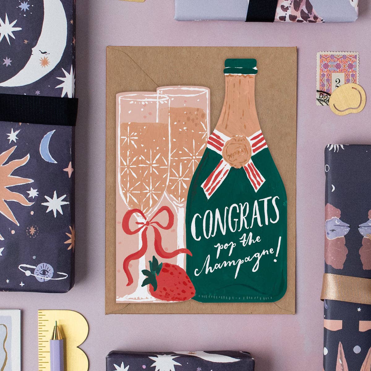 Pop The Champagne Congratulations Card | Sister Paper Co.