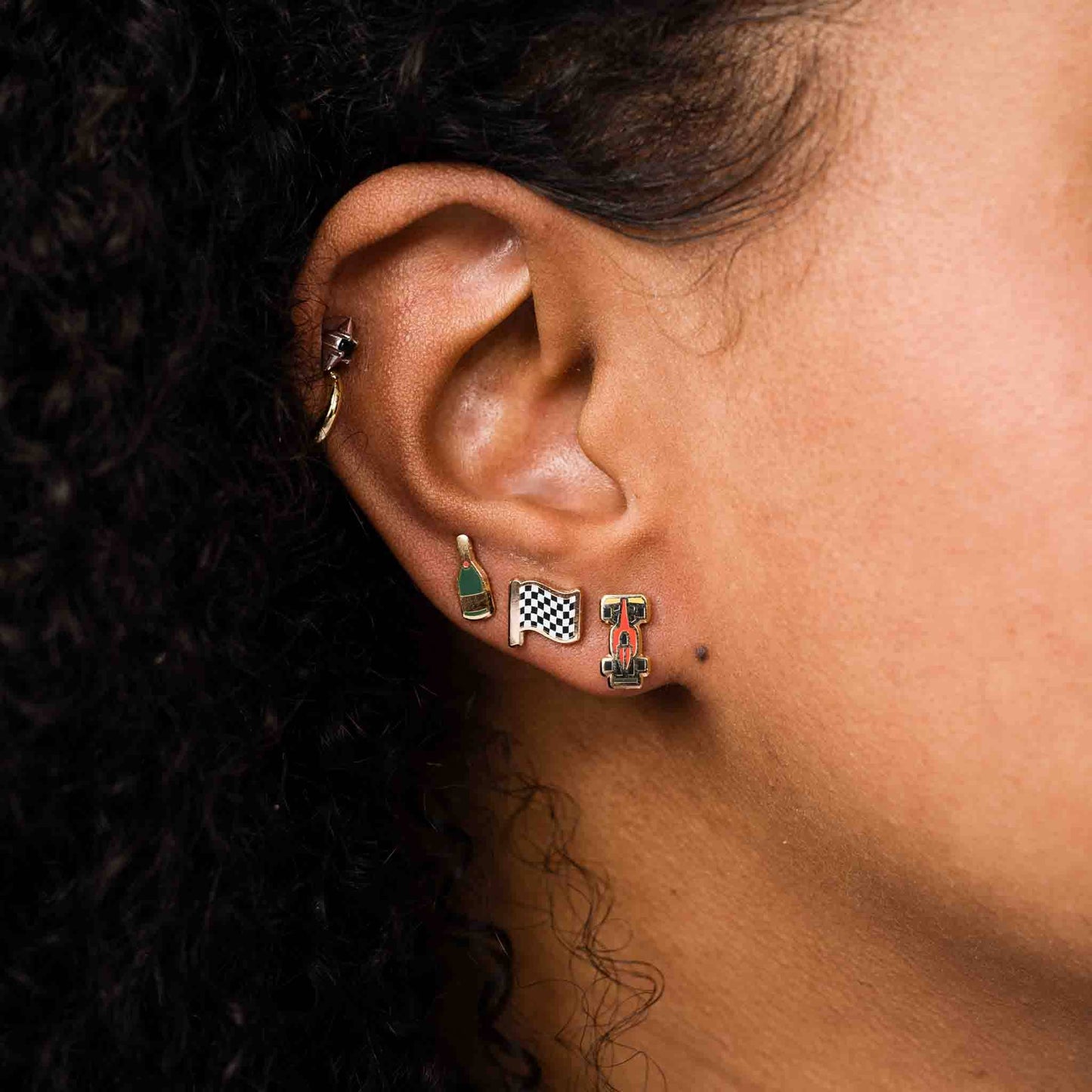 Larissa Loden - Champagne Enamel Stud Earrings
