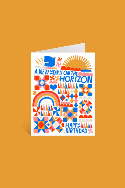 A New Year is on the Horizon V2 Greeting Card