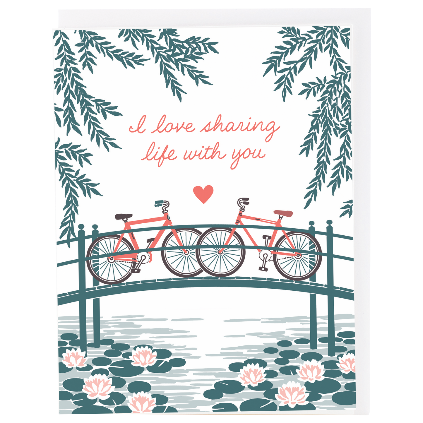 Bridge with Bikes Love Card - Smudge Ink