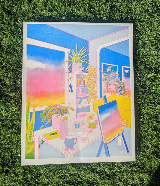 6pm Risograph Print | 11"x14"