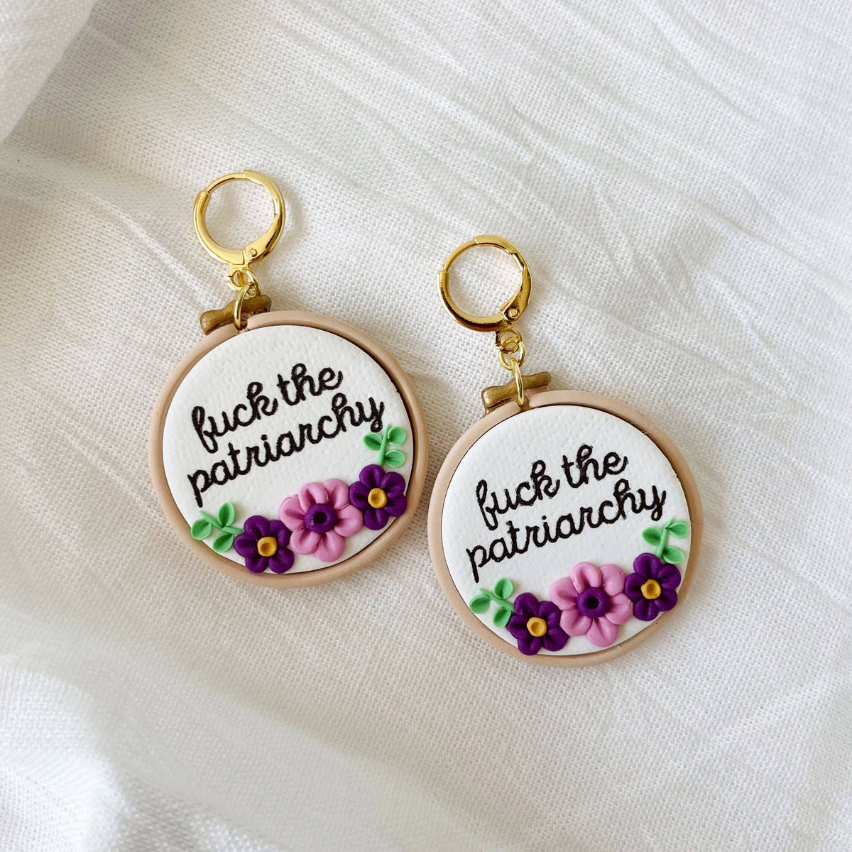 Fuck the Patriarchy Dangles- Meadow & Mae
