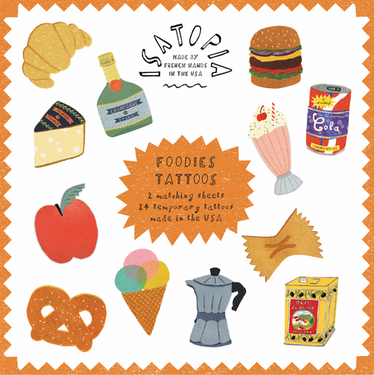 Foodies Temporary Tattoo Sheets